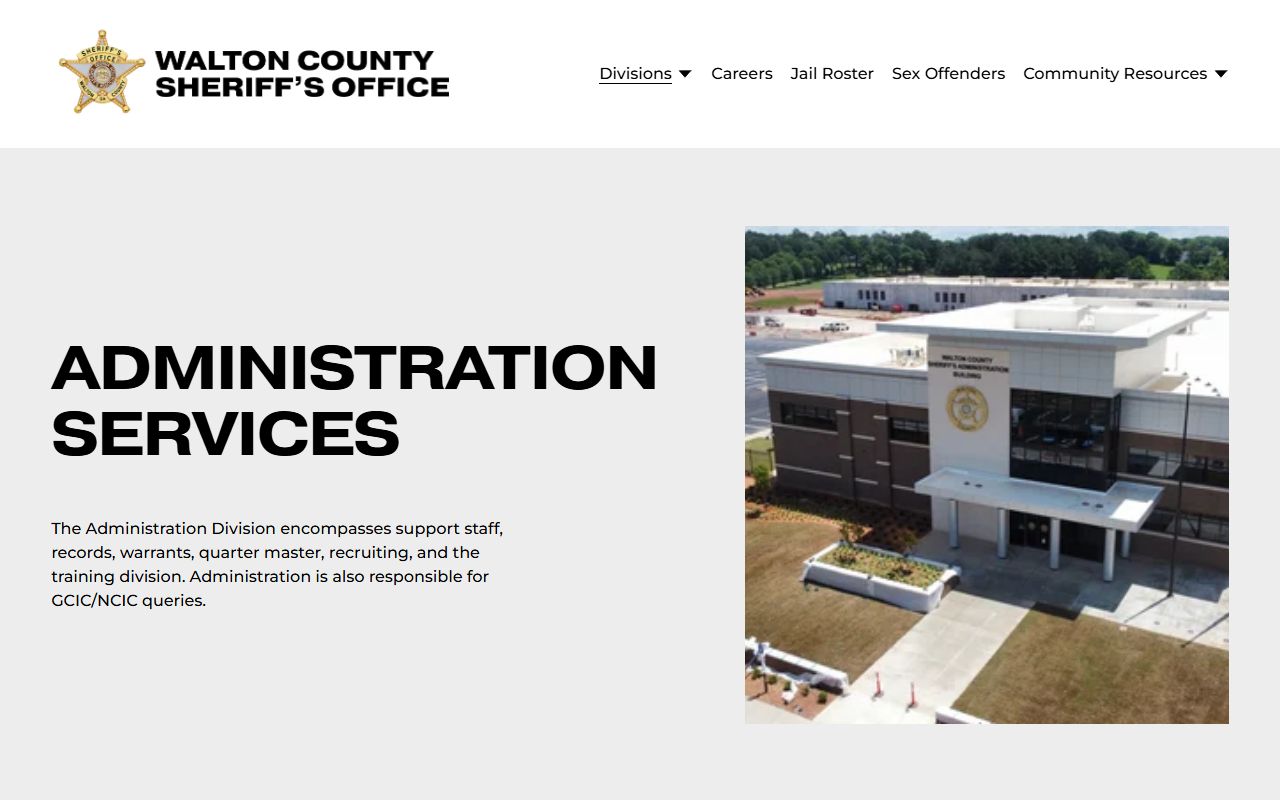 Walton County arrest records sheriff administration and records access