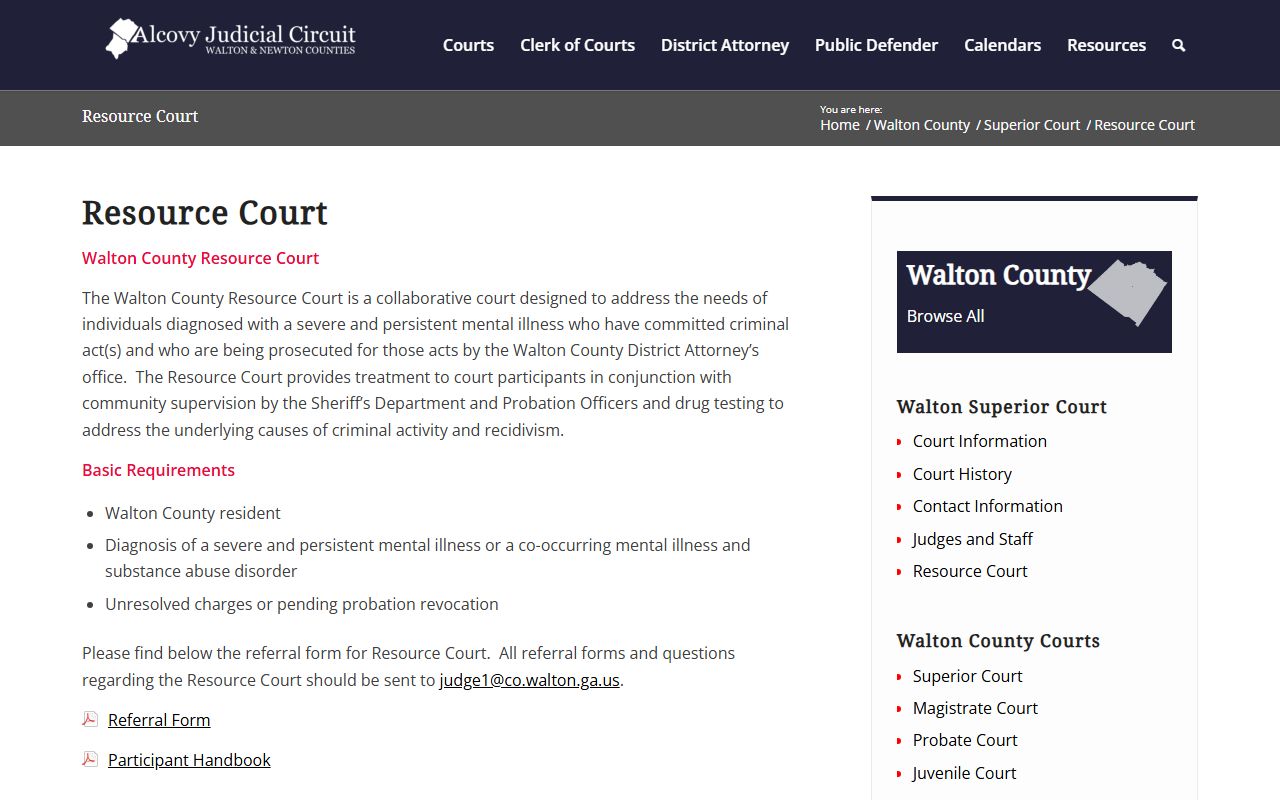 Walton County Superior Court records Resource Court page