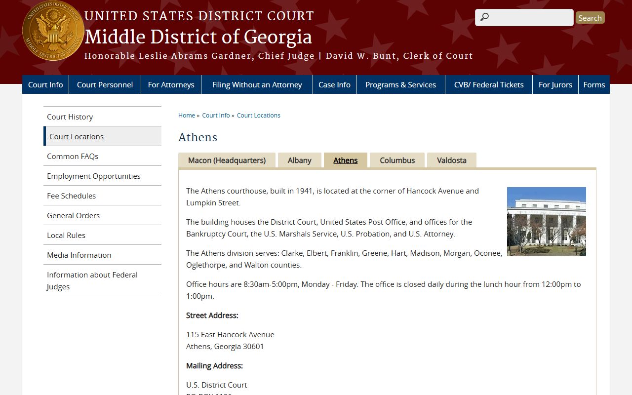 Walton County court records Athens federal courthouse