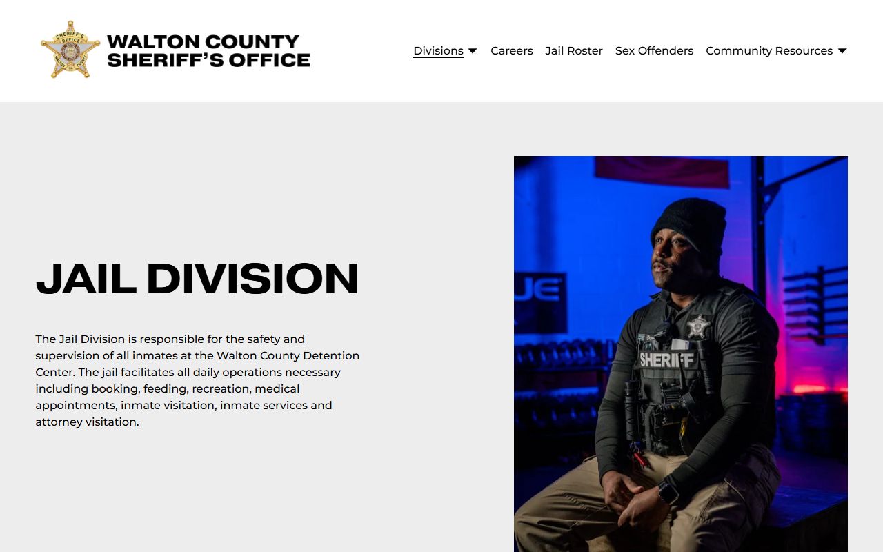 Walton County inmate search jail division page