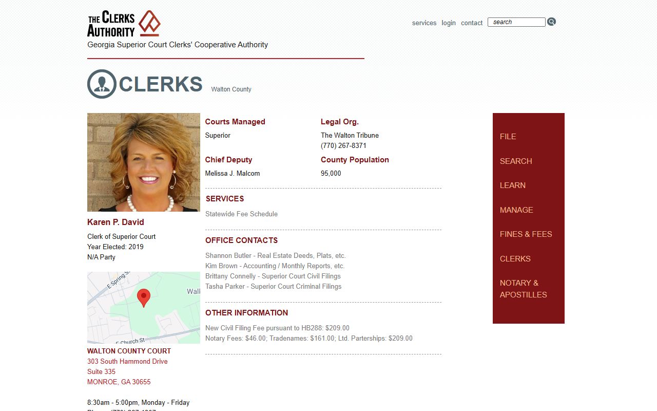 Walton County divorce records GSCCCA Clerk of Superior Court profile