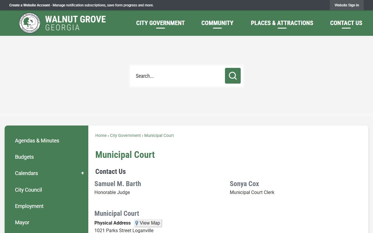 Walton County traffic court records Walnut Grove Municipal Court page