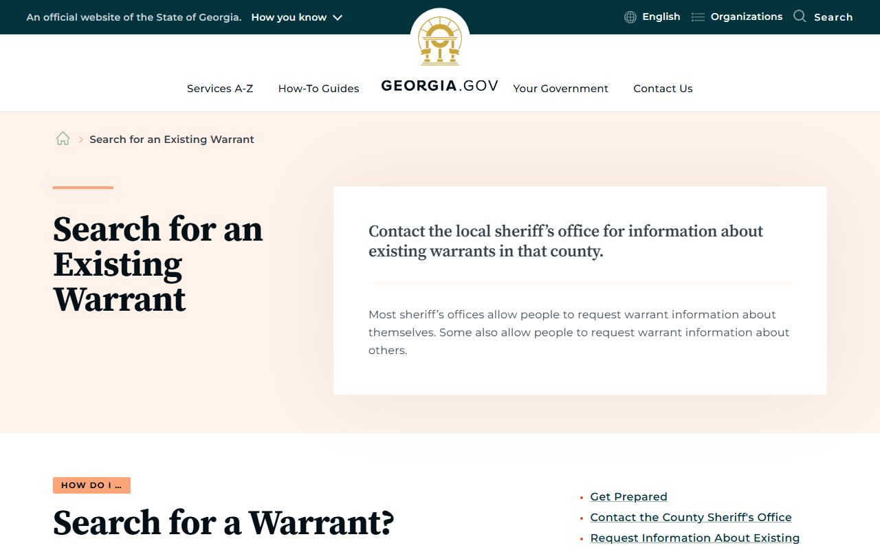 Walton County warrant search Georgia existing warrant guidance