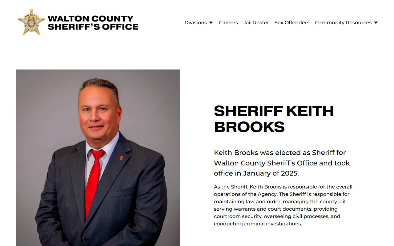 Walton County warrant search sheriff biography and duties